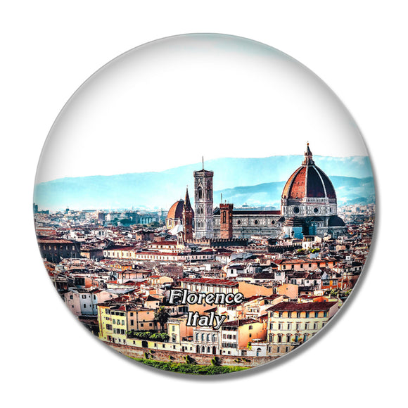 Italy Florence Church Tuscany Panorama Towers 3D Fridge Magnet Crystal Glass