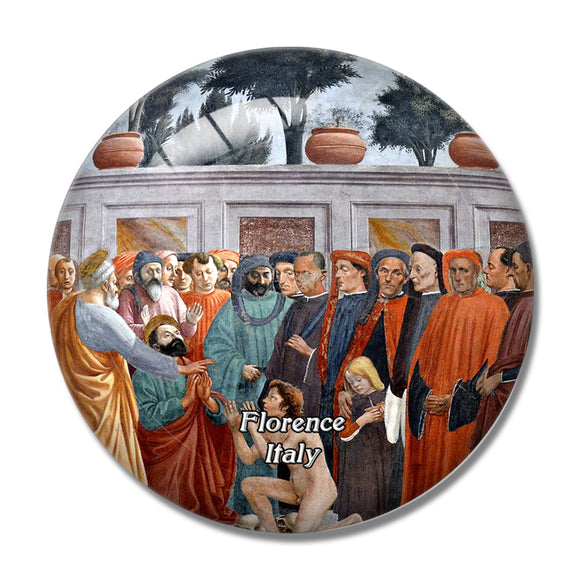 Italy Florence Fresco Church 3D Fridge Magnet Crystal Glass