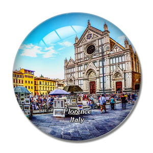 Italy Florence Market Outdoor Church 3D Fridge Magnet Crystal Glass