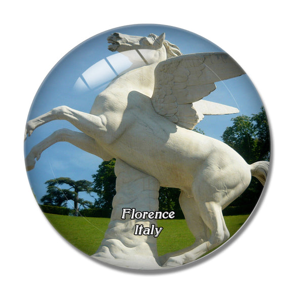 Italy Florence Statue Unicorn 3D Fridge Magnet Crystal Glass