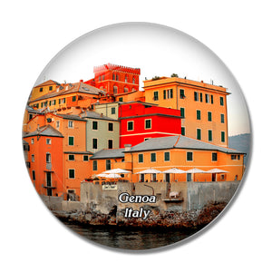 Italy Genoa Colourful Houses 3D Fridge Magnet Crystal Glass