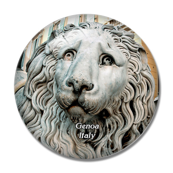 Italy Genoa Liguria Lion 3D Fridge Magnet Crystal Glass