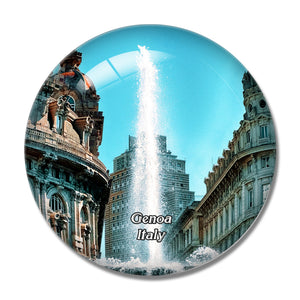 Italy Genoa Piazza 3D Fridge Magnet Crystal Glass