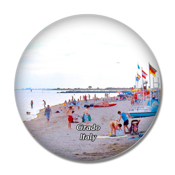 Italy Grado Beach 3D Fridge Magnet Crystal Glass