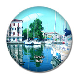 Italy Grado Boats Port 3D Fridge Magnet Crystal Glass