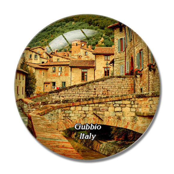 Italy Gubbio Umbria 3D Fridge Magnet Crystal Glass