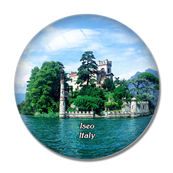 Italy Iseo Lake Island 3D Fridge Magnet Crystal Glass