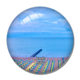 Italy Jesolo Brygge Beach 3D Fridge Magnet Crystal Glass