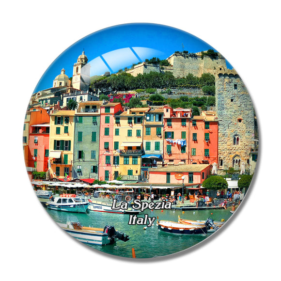 Italy La Spezia Colored Houses 3D Fridge Magnet Crystal Glass