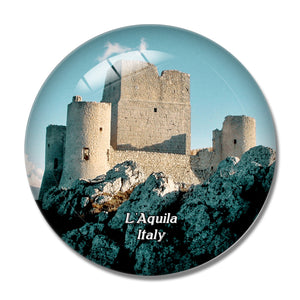 Italy L'Aquila Castle 3D Fridge Magnet Crystal Glass