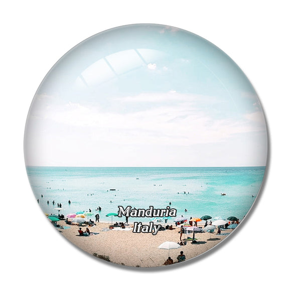 Italy Manduria Spiaggia di San Pietro in Bevagna 3D Fridge Magnet Crystal Glass