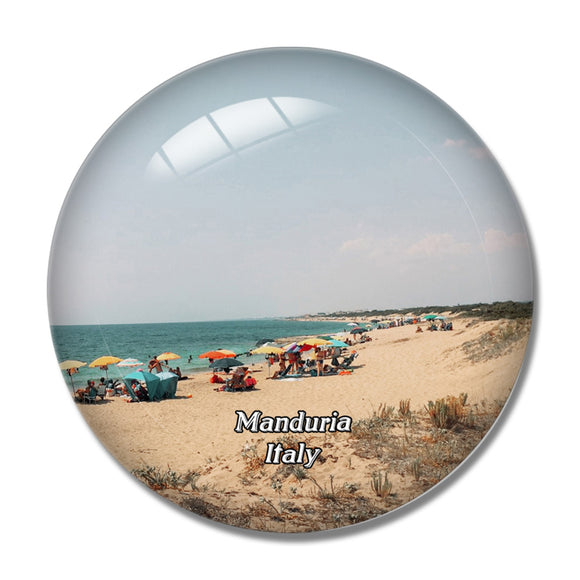 Italy Manduria Spiaggia Salina dei Monaci 3D Fridge Magnet Crystal Glass