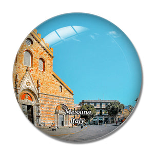 Italy Messina Square Sicily 3D Fridge Magnet Crystal Glass