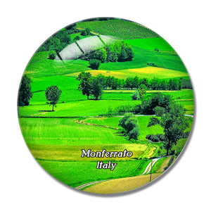 Italy Monferrato Cuccaro Piemonte 3D Fridge Magnet Crystal Glass