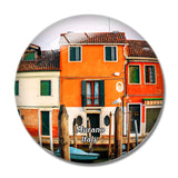 Italy Murano Houses Boats Street 3D Fridge Magnet Crystal Glass