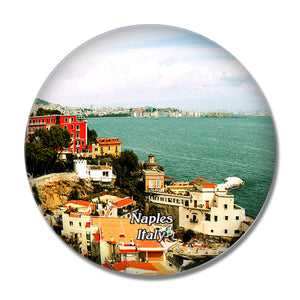 Italy Naples Beach Sea 3D Fridge Magnet Crystal Glass