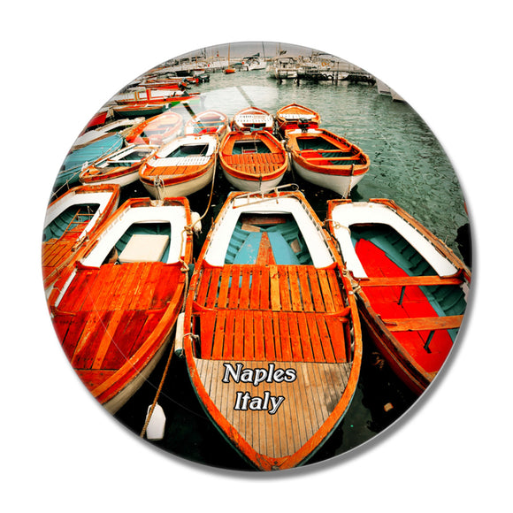 Italy Naples Sea 3D Fridge Magnet Crystal Glass