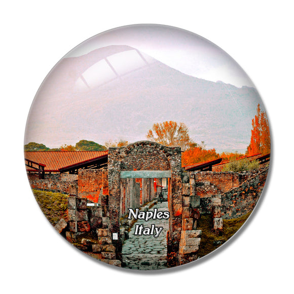 Italy Naples Vesuvius Volcano Pompeii 3D Fridge Magnet Crystal Glass