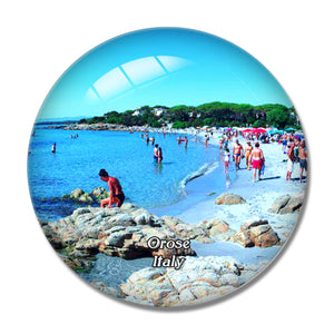 Italy Orose Spiaggia Cala Ginepro e Sa Curcurica 3D Fridge Magnet Crystal Glass