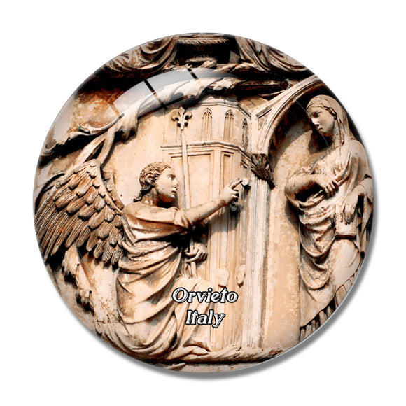 Italy Orvieto Church Bas Relief 3D Fridge Magnet Crystal Glass