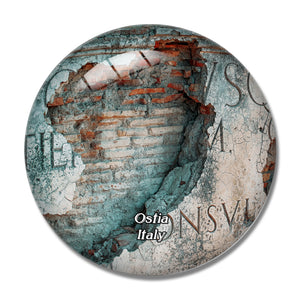 Italy Ostia Ancient Ruins 3D Fridge Magnet Crystal Glass