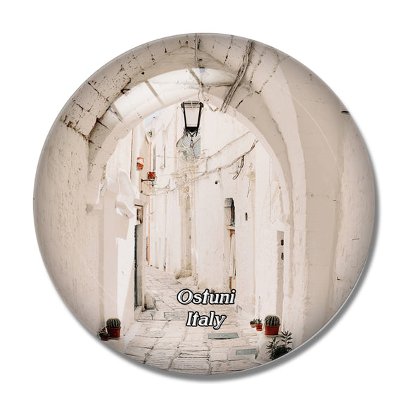 Italy Ostuni Puglia Alley 3D Fridge Magnet Crystal Glass