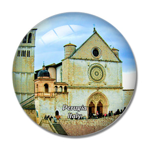 Italy Perugia Assisi Basilica Of St Francis 3D Fridge Magnet Crystal Glass