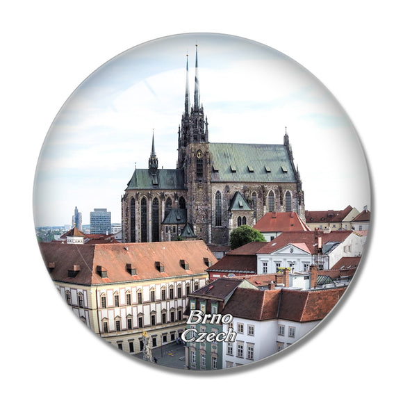 Czech Brno 3D Fridge Magnet Crystal Glass