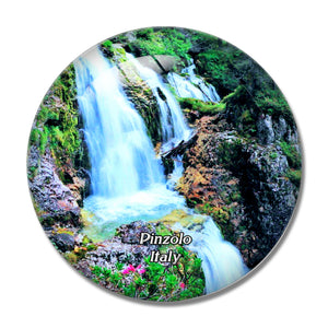 Italy Pinzolo Cascate di Vallesinella 3D Fridge Magnet Crystal Glass