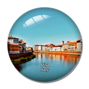 Italy Pisa River Tuscany Arno Lungarno 3D Fridge Magnet Crystal Glass