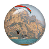 Italy Prato Paragliding 3D Fridge Magnet Crystal Glass