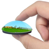 Italy Siena Toscana Cypresses Farmhouse 3D Fridge Magnet Crystal Glass