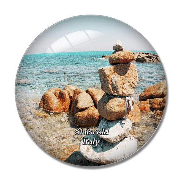 Italy Siniscola Spiaggia Berchida 3D Fridge Magnet Crystal Glass