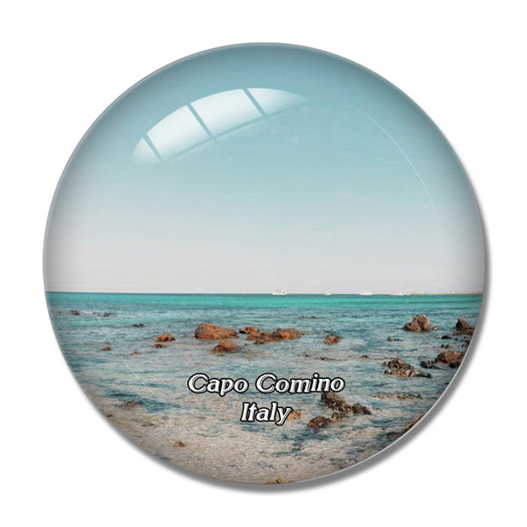 Italy Spiaggia di Capo Comino 3D Fridge Magnet Crystal Glass