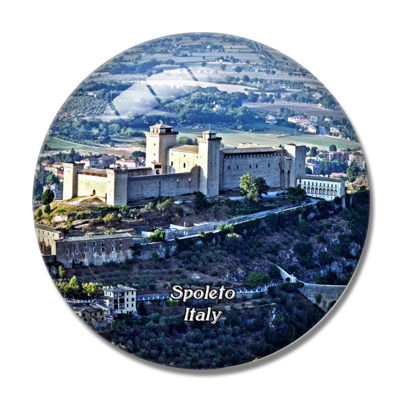 Italy Spoleto The Albornoz Fortress 3D Fridge Magnet Crystal Glass