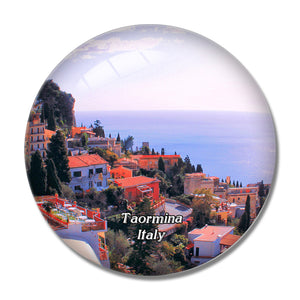 Italy Taormina Sicily Beach 3D Fridge Magnet Crystal Glass