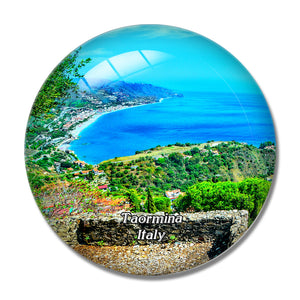 Italy Taormina Sicily Coastline 3D Fridge Magnet Crystal Glass