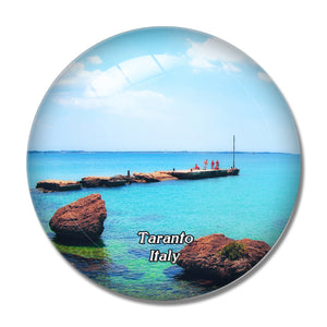 Italy Taranto Sea Harbor 3D Fridge Magnet Crystal Glass