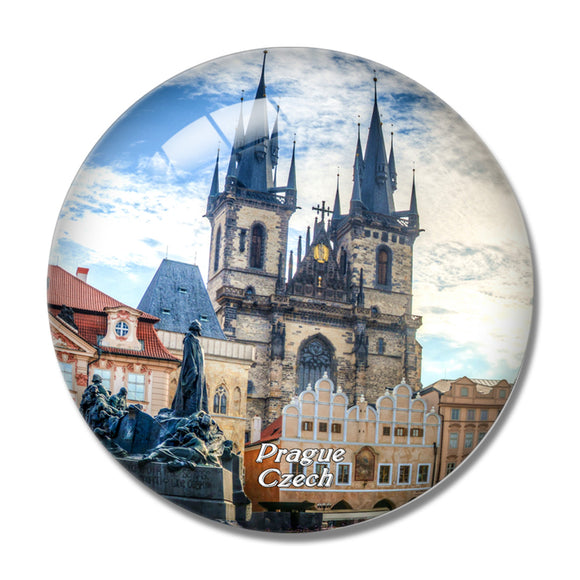 Czech Old Town Square Prague 3D Fridge Magnet Crystal Glass