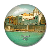 Italy Trapani Sea Boats Wall 3D Fridge Magnet Crystal Glass