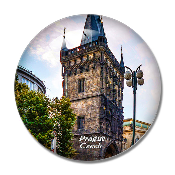 Czech Powder Tower Prague 3D Fridge Magnet Crystal Glass