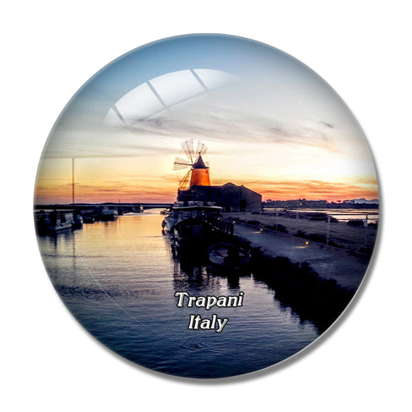 Italy Trapani Seasalt Mozia Sicily 3D Fridge Magnet Crystal Glass