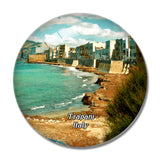 Italy Trapani Sicily Bay Seaside Beach 3D Fridge Magnet Crystal Glass