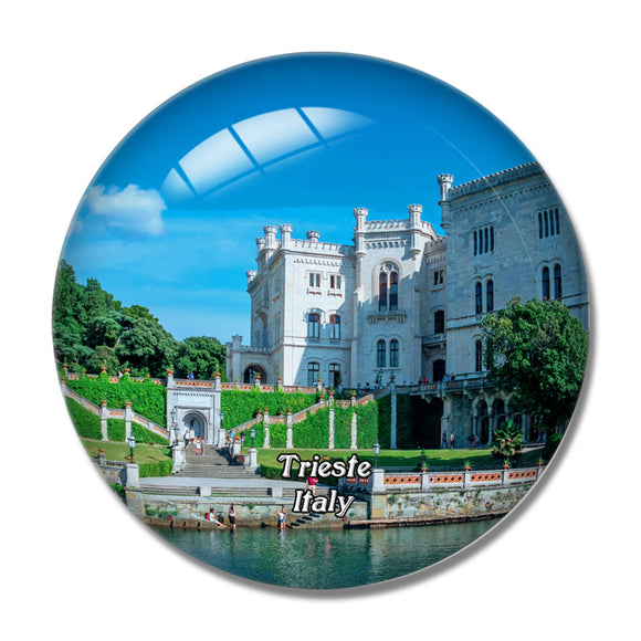 Italy Trieste Castle 3D Fridge Magnet Crystal Glass