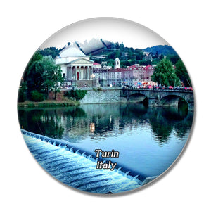 Italy Turin River Piedmont 3D Fridge Magnet Crystal Glass