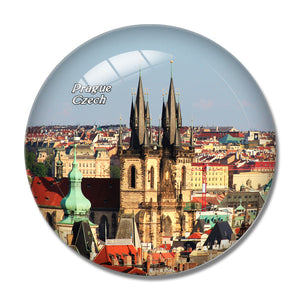 Czech Prague 3D Fridge Magnet Crystal Glass