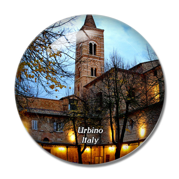 Italy Urbino Campanile 3D Fridge Magnet Crystal Glass