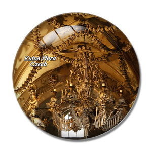 Czech Sedlec Ossuary Kutna Hora 3D Fridge Magnet Crystal Glass