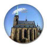 Czech St Bartholomew's Cathedral Pilsen 3D Fridge Magnet Crystal Glass