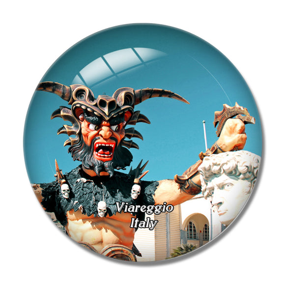 Italy Viareggio Mask Carnival Tuscany 3D Fridge Magnet Crystal Glass